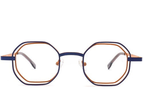 Geometric Orange Metal Glasses #BS2425-0157