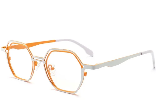 Lunettes géométriques en métal orange #BS2425-0159