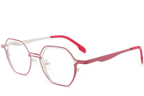 Lunettes géométriques en métal rose #BS2425-0160