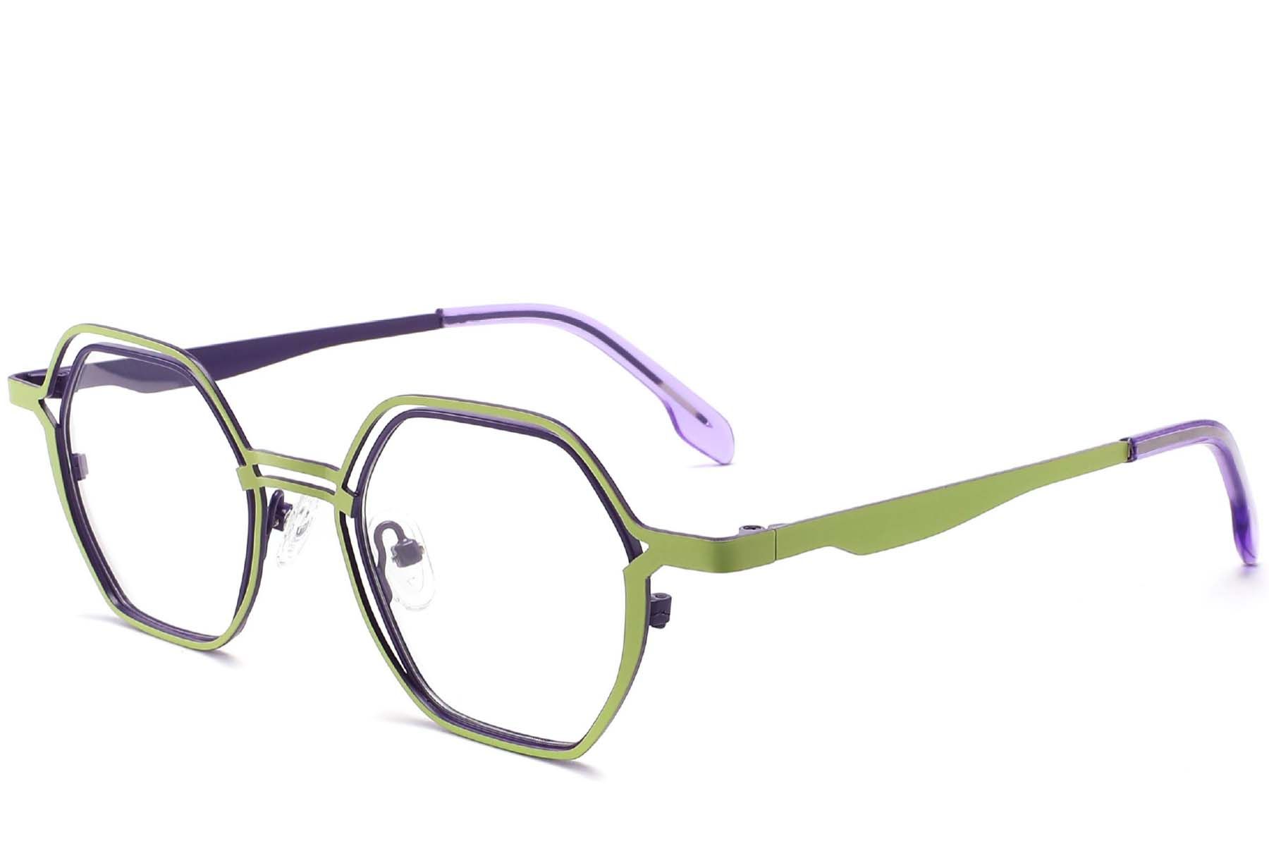 Geometric Green Metal Glasses #BS2425-0161