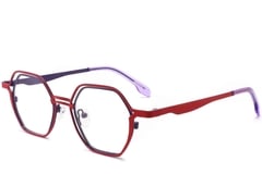 Geometric Red Metal Glasses #BS2425-0162