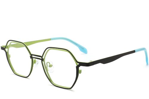 Lunettes géométriques en métal noir #BS2425-0163