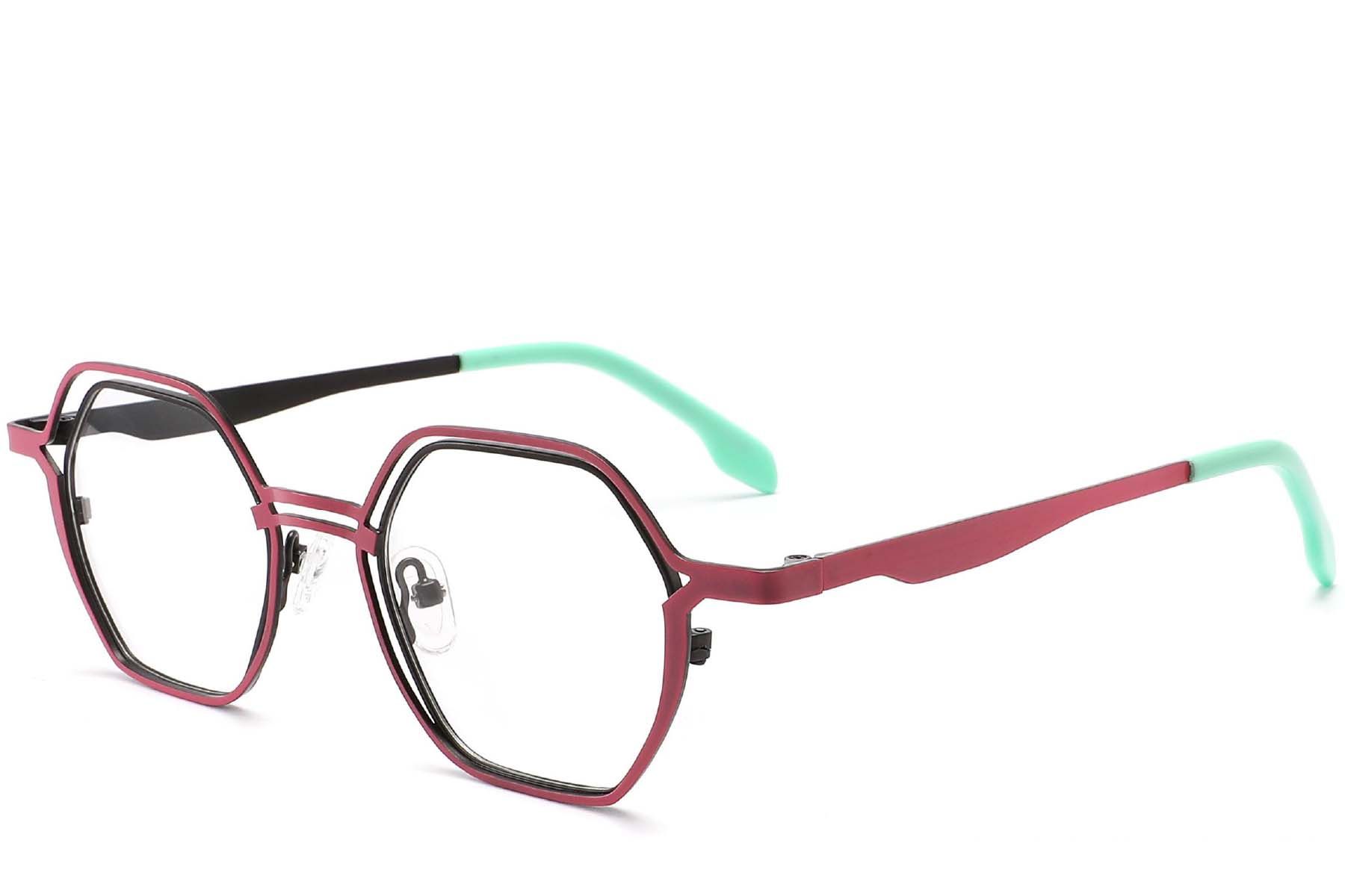 Gafas geométricas de metal marrón #BS2425-0164