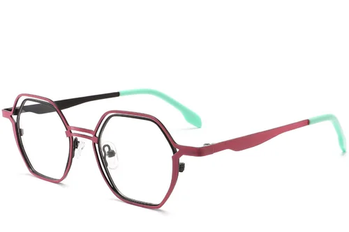 Lunettes géométriques en métal marron #BS2425-0164