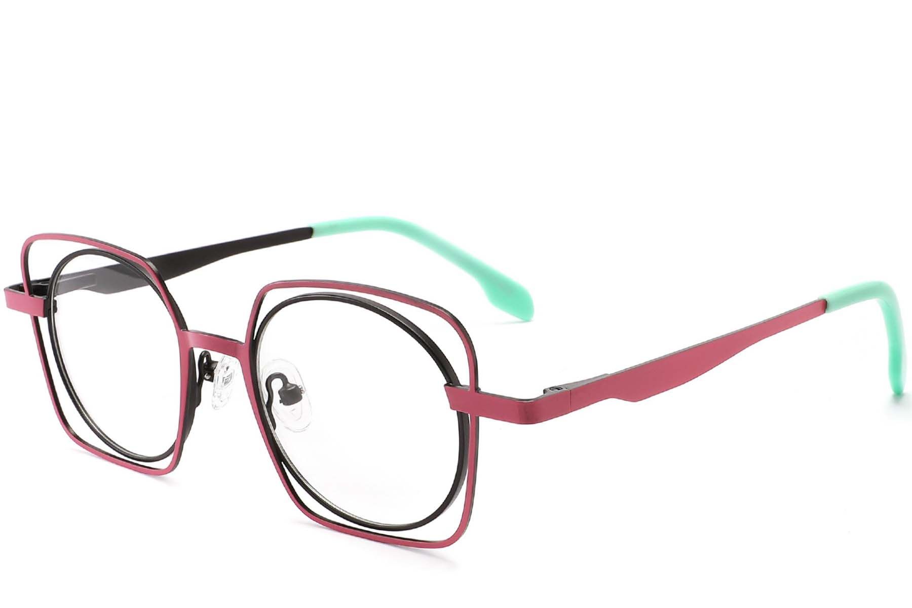 Rectangular Brown Metal Glasses #BS2425-0168