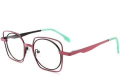 Rectangular Brown Metal Glasses #BS2425-0168