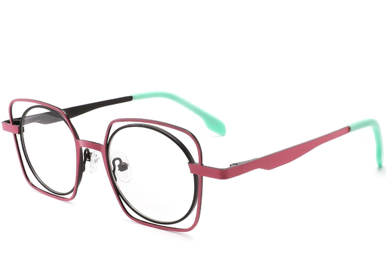 Rectangular Brown Metal Glasses #BS2425-0168