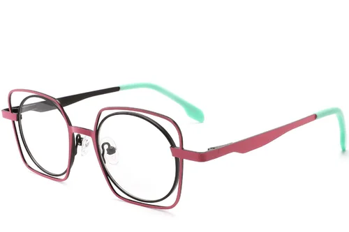 Lunettes rectangulaires en métal marron #BS2425-0168