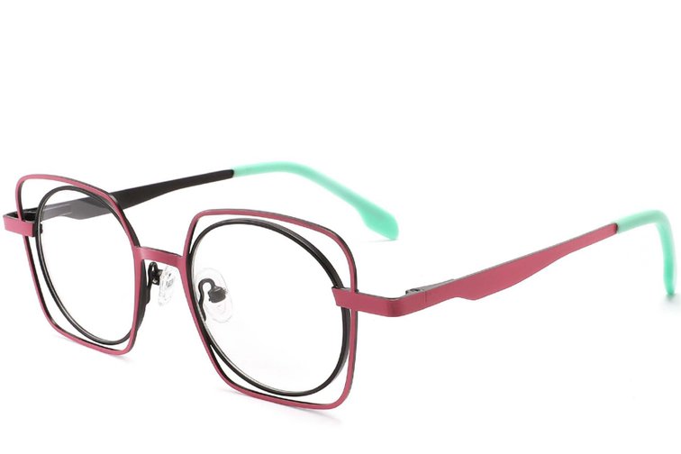 Lunettes rectangulaires en métal marron #BS2425-0168