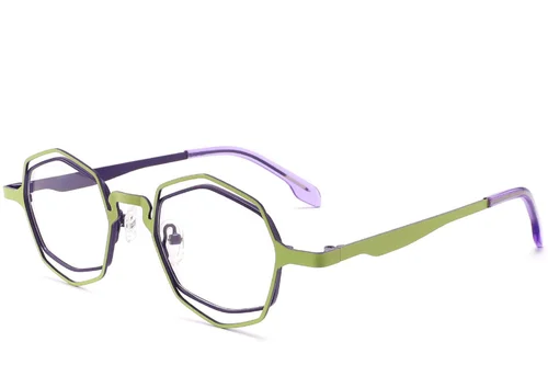 Lunettes géométriques en métal vert #BS2425-0171