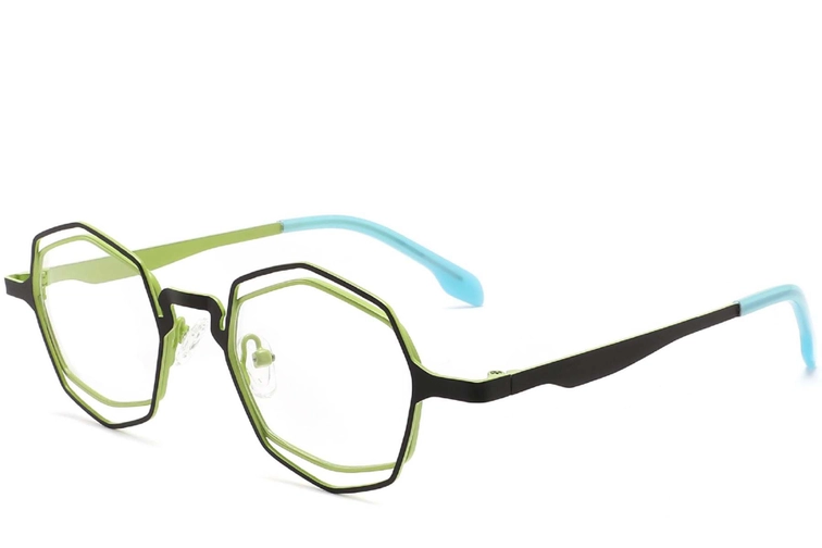 Gafas geométricas de metal negro #BS2425-0173