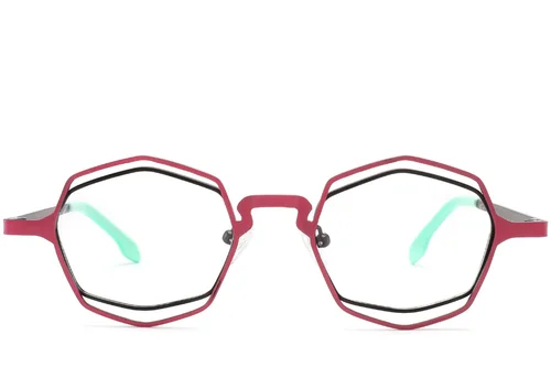 Lunettes géométriques en métal marron #BS2425-0174