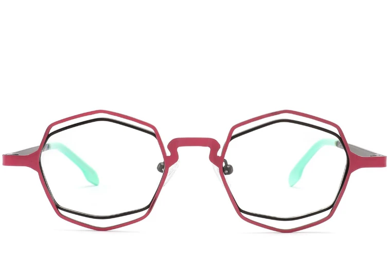 Gafas geométricas de metal marrón #BS2425-0174