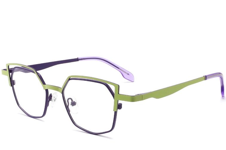 Gafas de metal verde irregulares #BS2425-0177