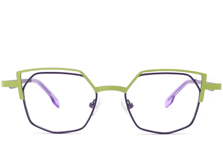 Gafas de metal verde irregulares #BS2425-0177