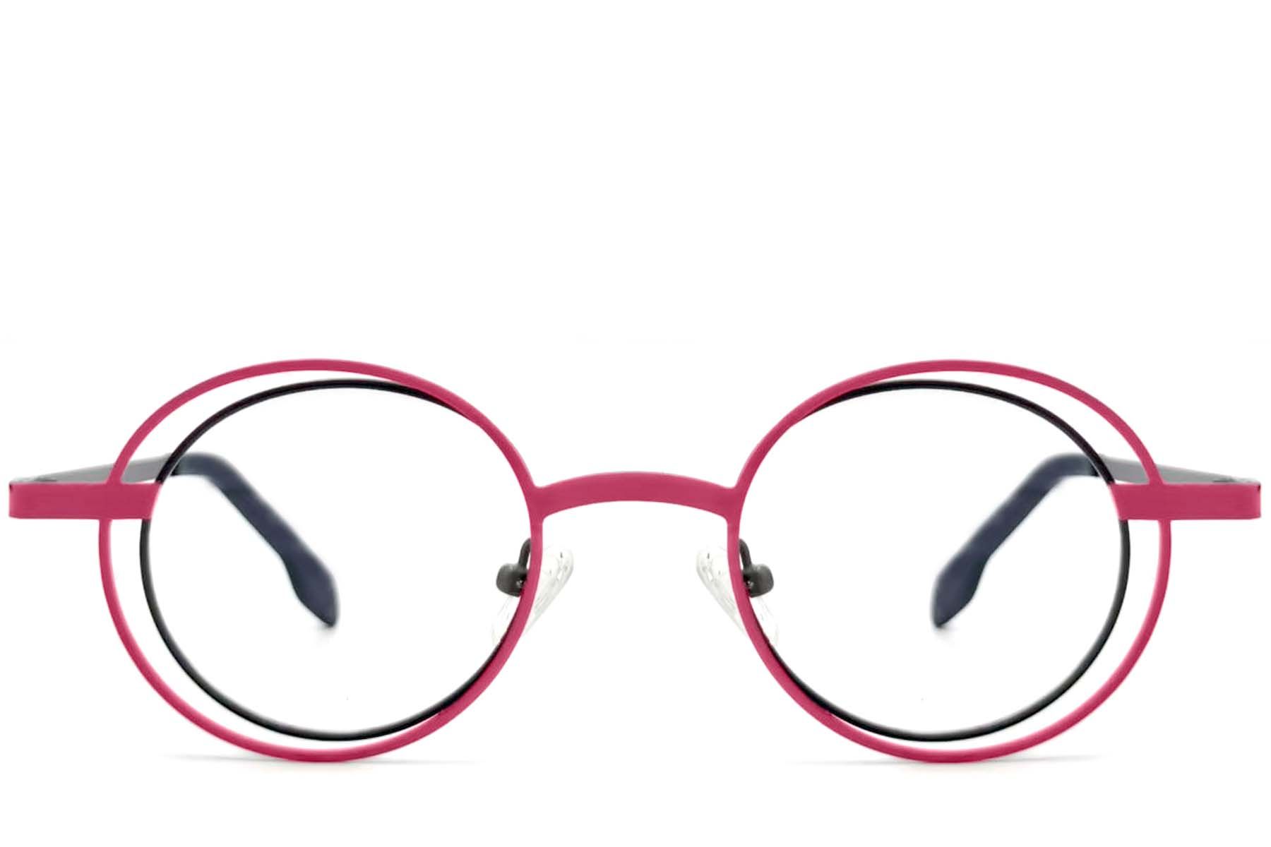 Oval Pink Metal Glasses #BS2425-0180