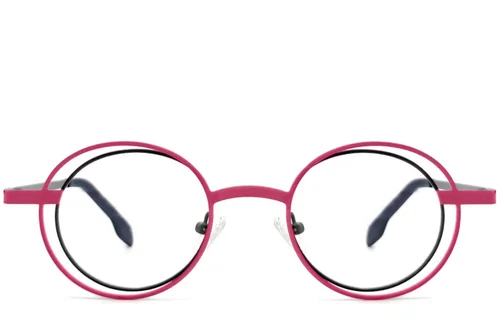 Lunettes ovales en métal rose #BS2425-0180
