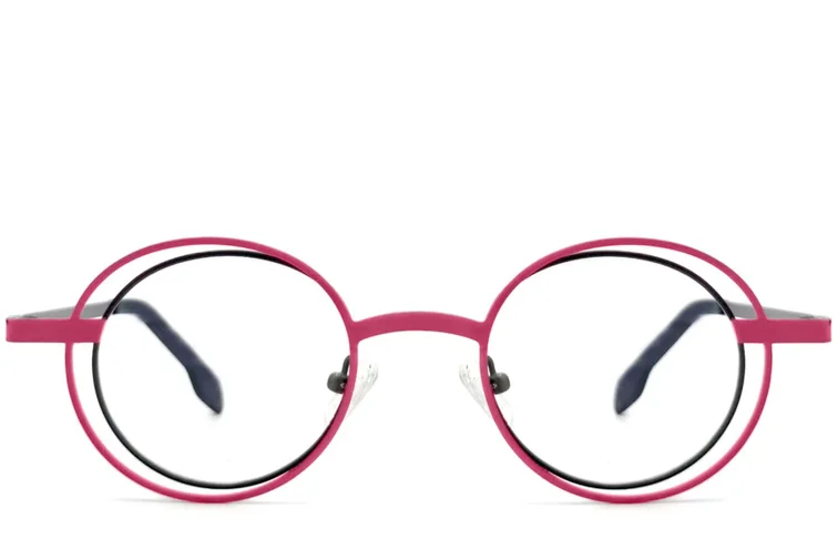 Gafas ovaladas de metal rosa #BS2425-0180