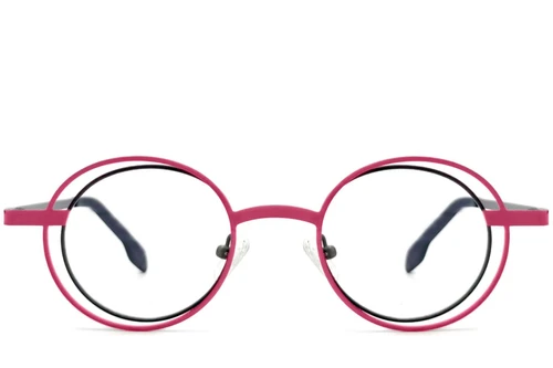 Lunettes ovales en métal rose #BS2425-0180