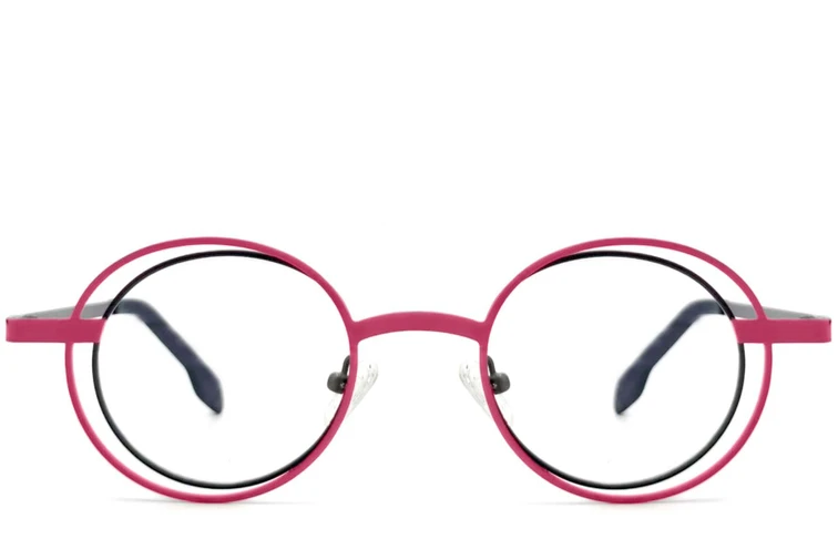 Ovale roze metalen bril #BS2425-0180