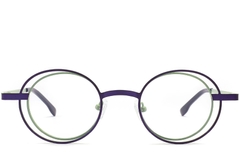 Oval Green Metal Glasses #BS2425-0182