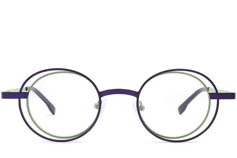 Gafas ovaladas de metal verde #BS2425-0182