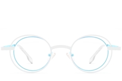 Ovale blauwe metalen bril #BS2425-0183