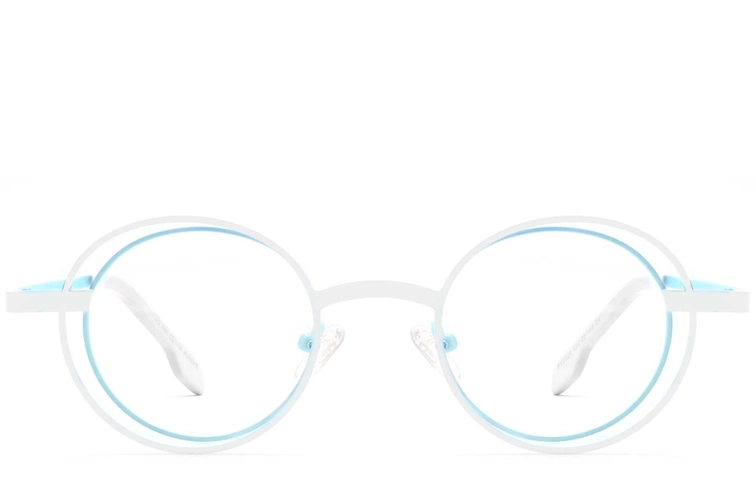 Gafas ovaladas de metal azul #BS2425-0183