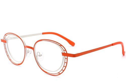 Verres ovales en métal orange #BS2425-0187