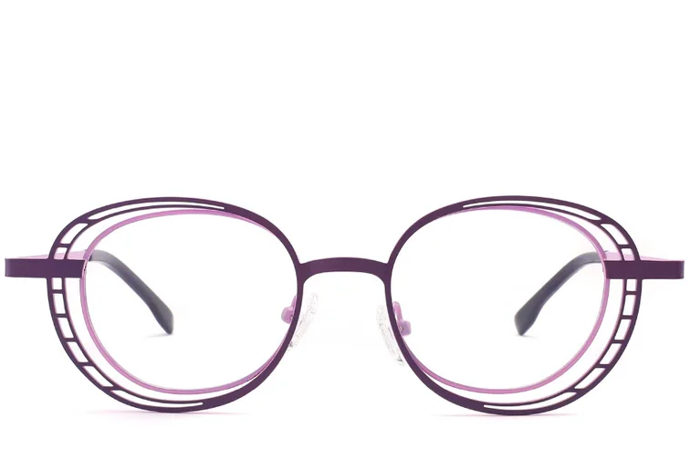 Gafas ovaladas de metal morado #BS2425-0191