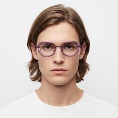 Gafas ovaladas de metal morado #BS2425-0191