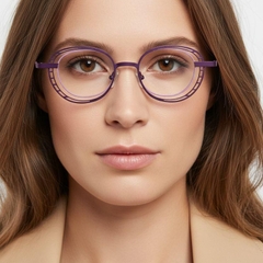 Gafas ovaladas de metal morado #BS2425-0191