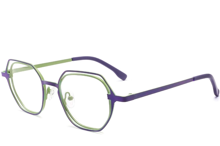 Lunettes irrégulières en métal gris #BS2425-0194