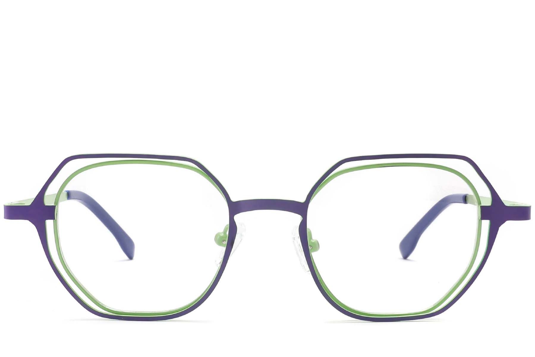 Geometric Green Metal Glasses #BS2425-0194