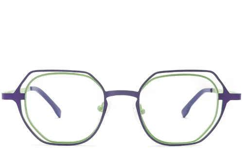 Lunettes irrégulières en métal gris #BS2425-0194