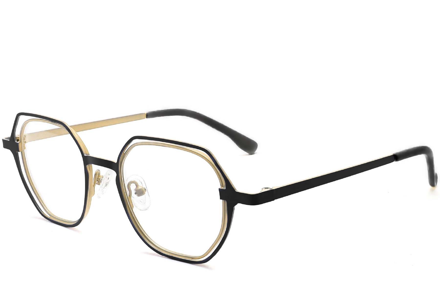 Geometric Black Metal Glasses #BS2425-0196