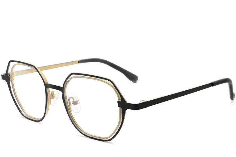Gafas de metal negro irregulares #BS2425-0196