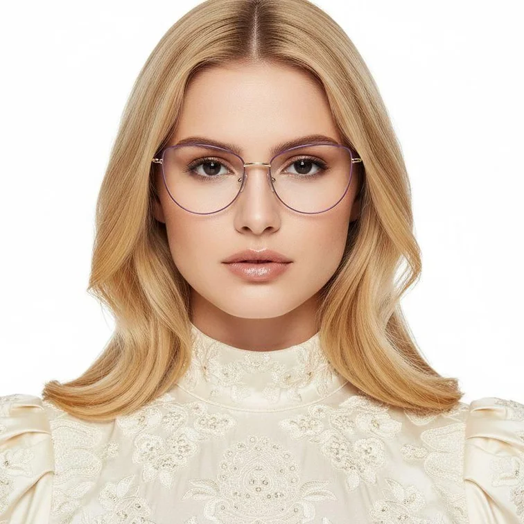 Gafas de metal morado con forma de mariposa #BS2425-0200