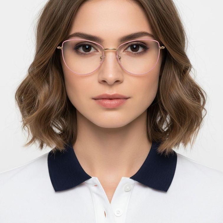 Schmetterlings-Pink-Metallbrille #BS2425-0201
