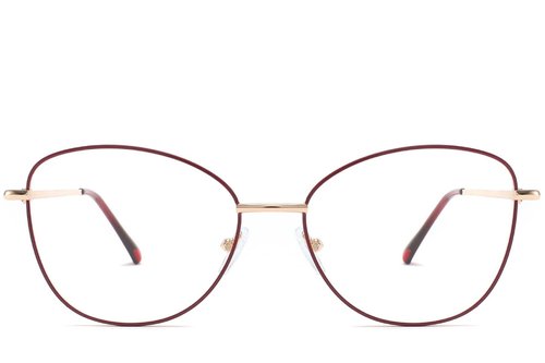 Lunettes papillon en métal rouge #BS2425-0212