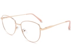 Oval Golden Metal Glasses #BS2425-0214