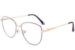 Oval Purple Metal Glasses #BS2425-0215