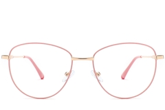 Oval Pink Metal Glasses #BS2425-0216