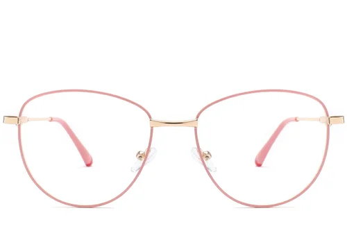 Lunettes ovales en métal rose #BS2425-0216