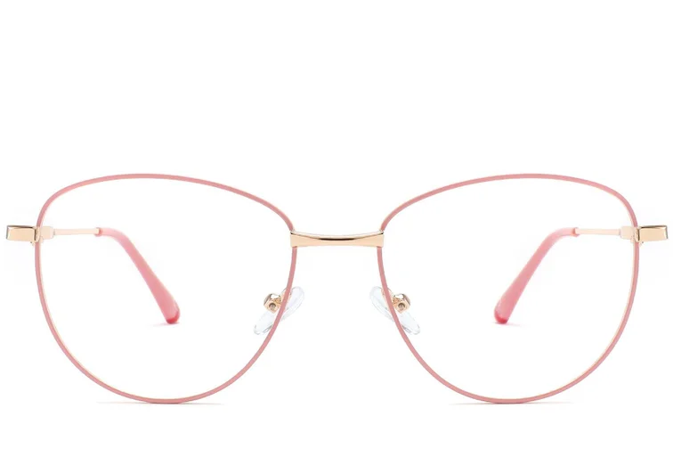 Gafas ovaladas de metal rosa #BS2425-0216