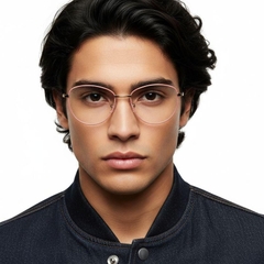 Gafas ovaladas de metal rosa #BS2425-0216