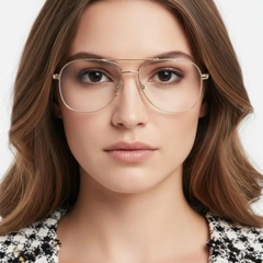 Occhiali da aviatore in metallo dorato #BS2425-0218