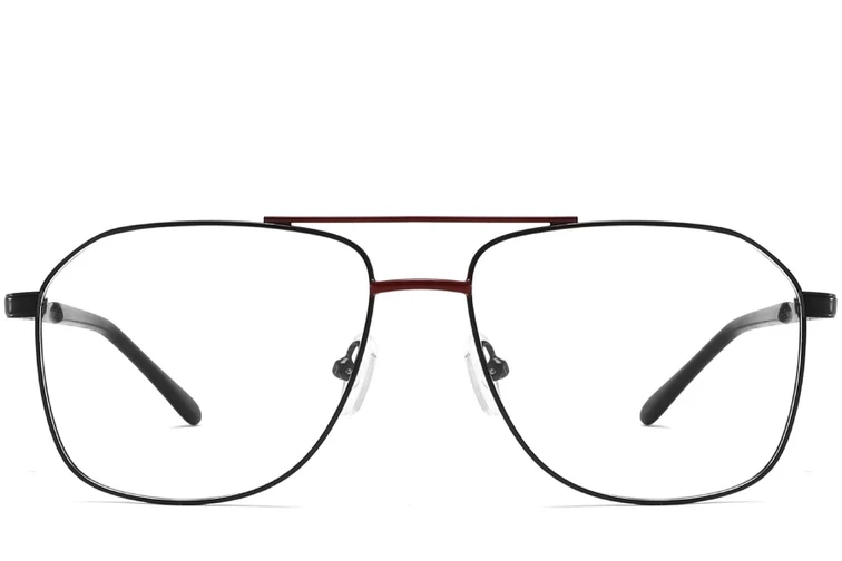 Gafas de aviador de metal rojo #BS2425-0219
