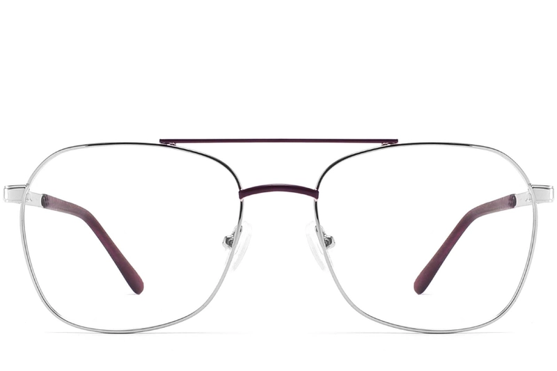 Gafas de aviador de metal morado #BS2425-0222