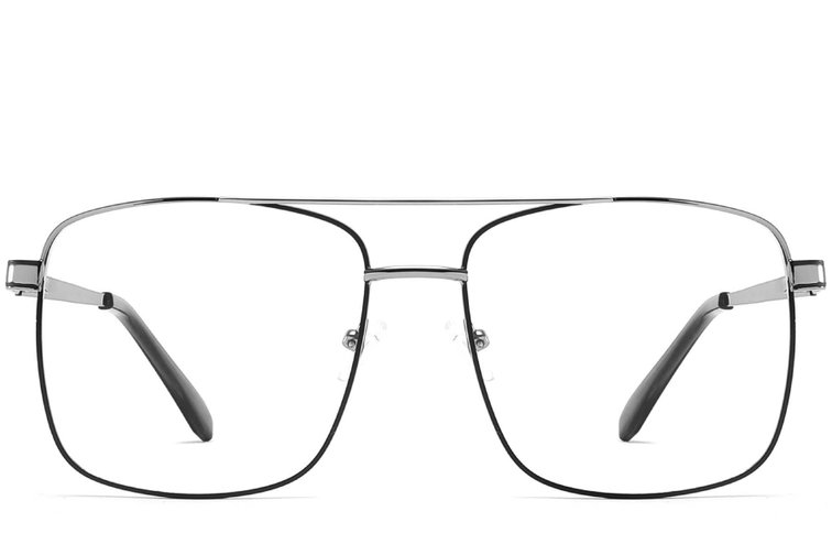 Aviator Grey Metal Glasses #BS2425-0230